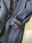 Blazer doppiopetto Yves Saint Laurent in panno di lana mélange grigio antracite