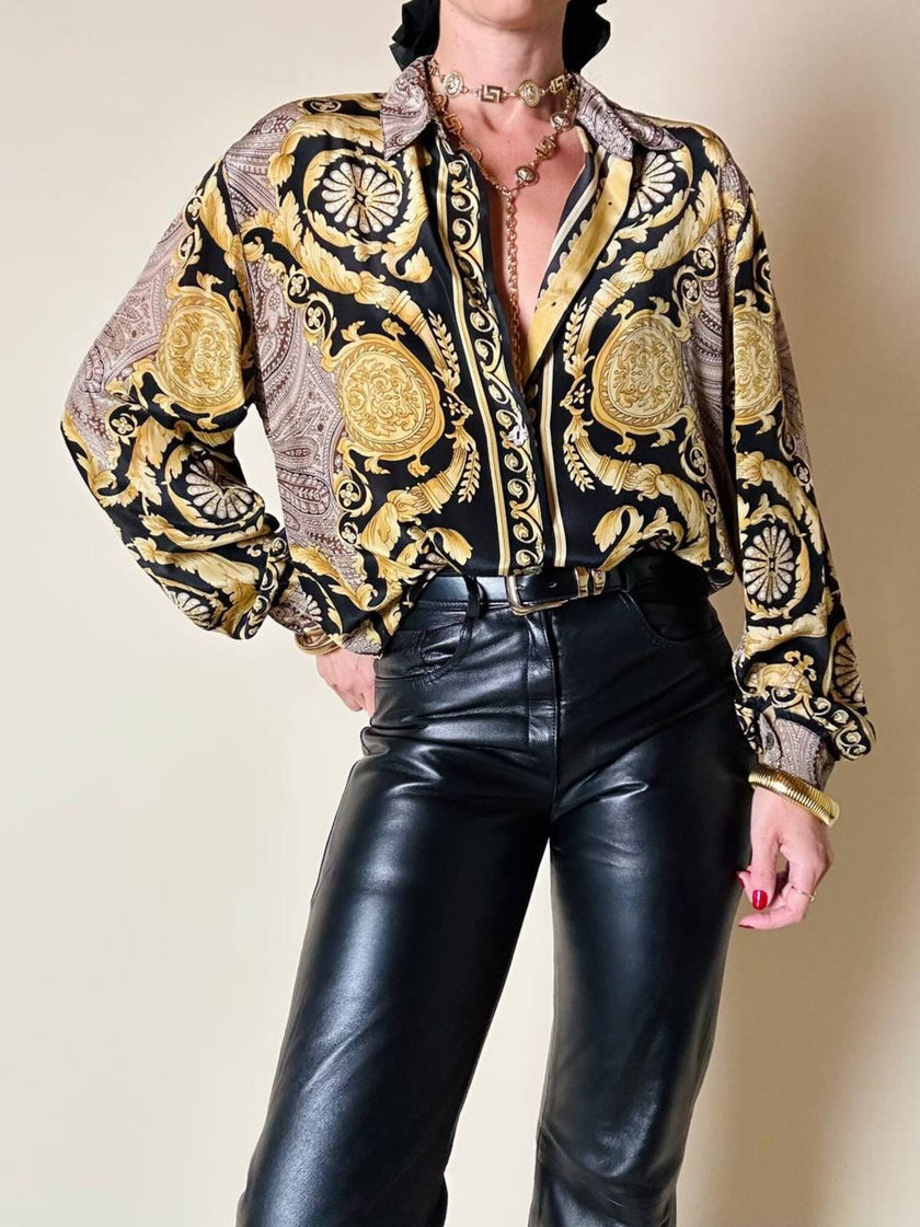 Camicia in misto seta fantasia barocca
