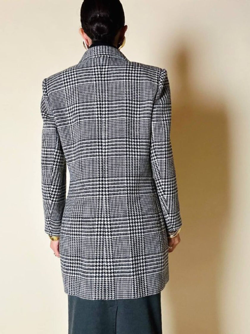 Blazer doppiopetto in lana principe di Galles “Yves Saint Laurent”