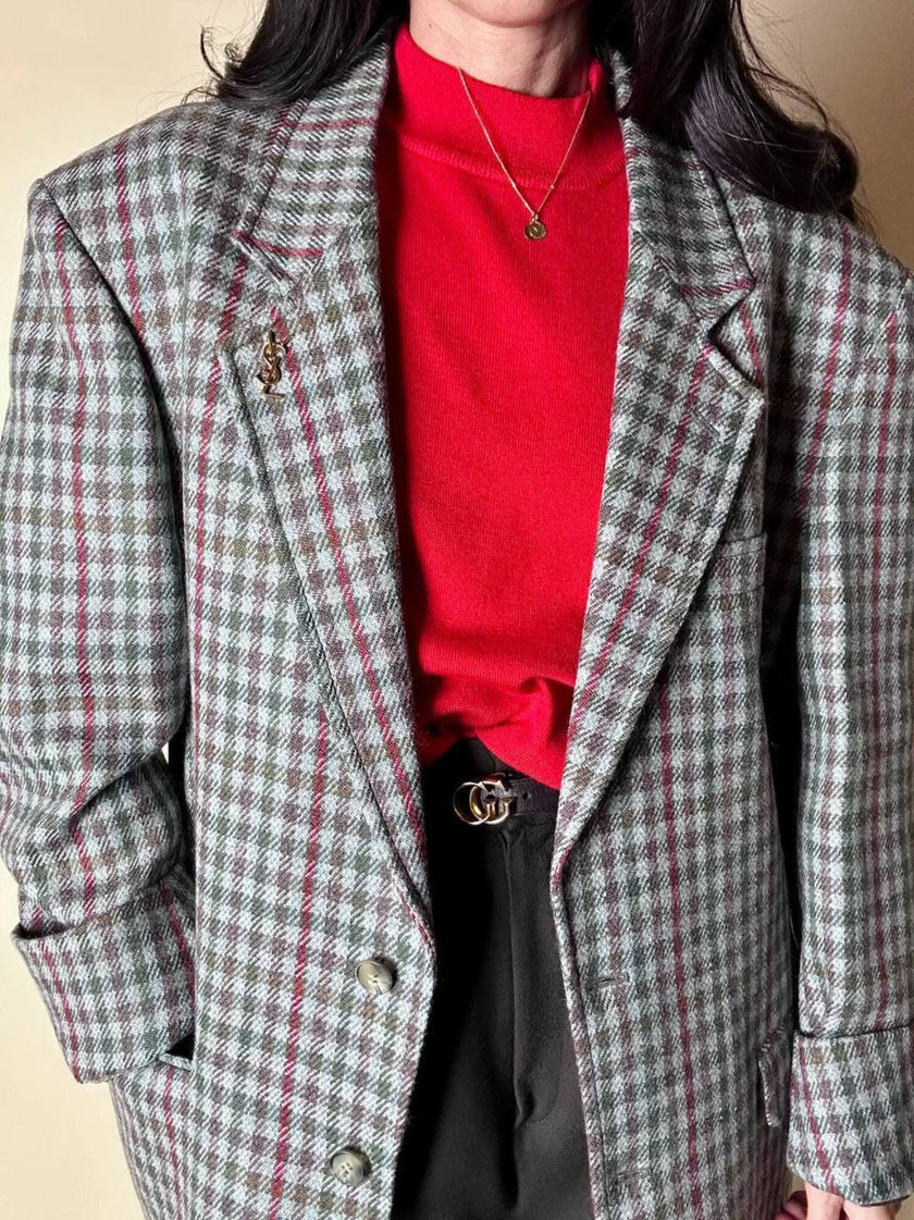 Blazer vintage Yves Saint Laurent in lana pied de poule
