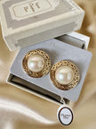 Maxi clip dorate con perle cabochon “Christian Dior”