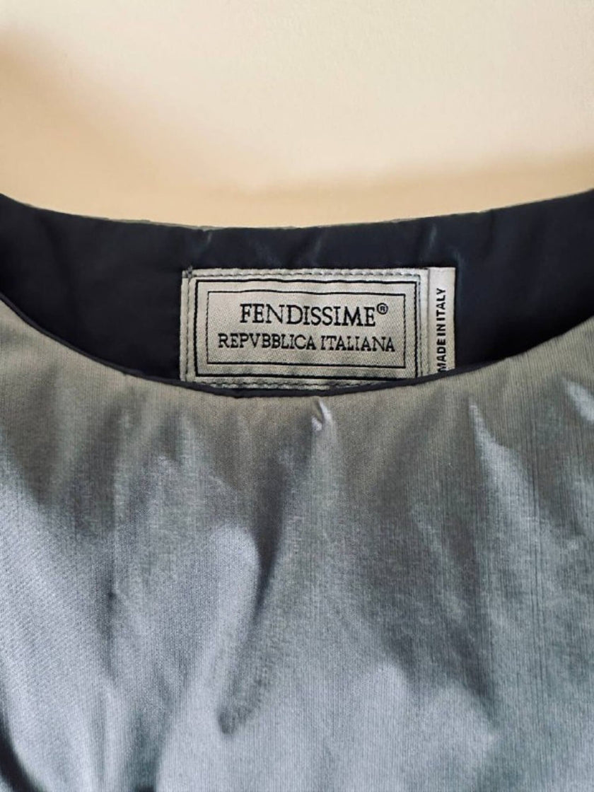 Gilet tecnico imbottito in nylon argento “Fendissime”