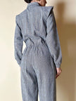Jumpsuit vintage Sarabang de lana príncipe de Gales con cinturón a juego