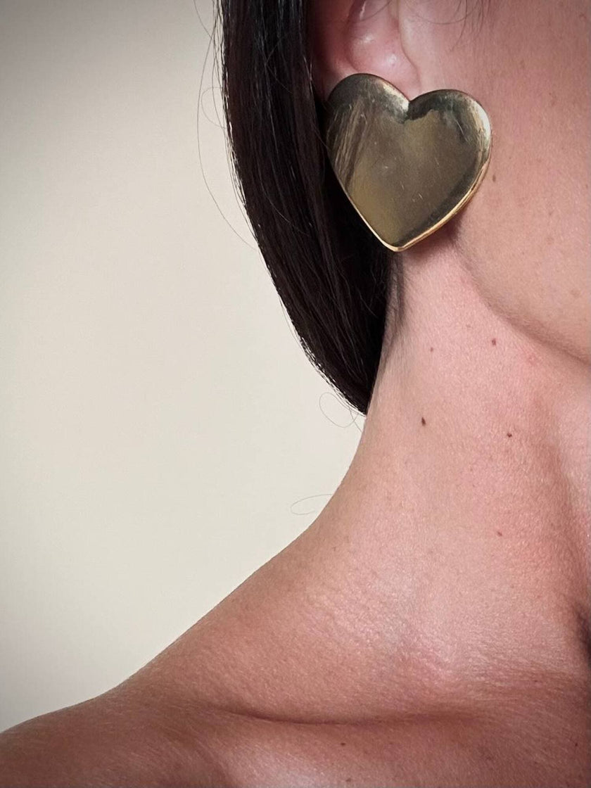 Maxi clip dorate a forma di cuore “Moschino”