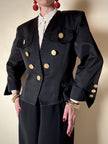 Blazer nero con bottoni gioiello dorati “Yves Saint Laurent”