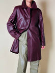 Giaccone svasato in pelle bordeaux “Allegra”