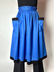 Gonna vintage Yves Saint Laurent in cotone bluette con profili neri e maxi tasche