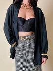 Blazer oversize in seta nera “Années Lauder”