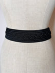 Cintura vintage Nina Ricci nera in passamaneria intrecciata con nappa couture