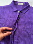 Camicia vintage Gianni Versace in seta goffrata viola con maxi tasca