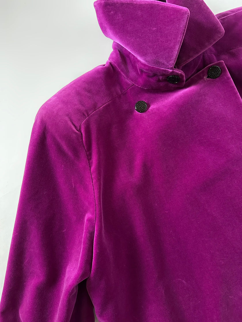Cappottino vintage Enrico Coveri in velluto viola ciclamino
