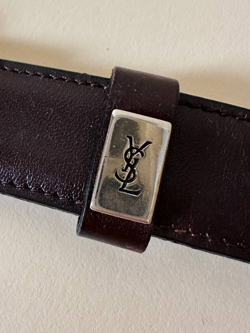 Vintage-Gürtel von Yves Saint Laurent aus dunkelbraunem Leder