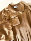 Blusa vintage Baila in seta bronzo con dettaglio gioiello nei polsi
