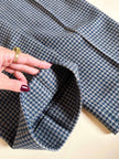 Pantalone a vita alta in lana pied de poule grigio e ottanio Basile
