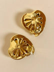 Clip oro con maxi cristalli a forma di cuore “Yves Saint Laurent”