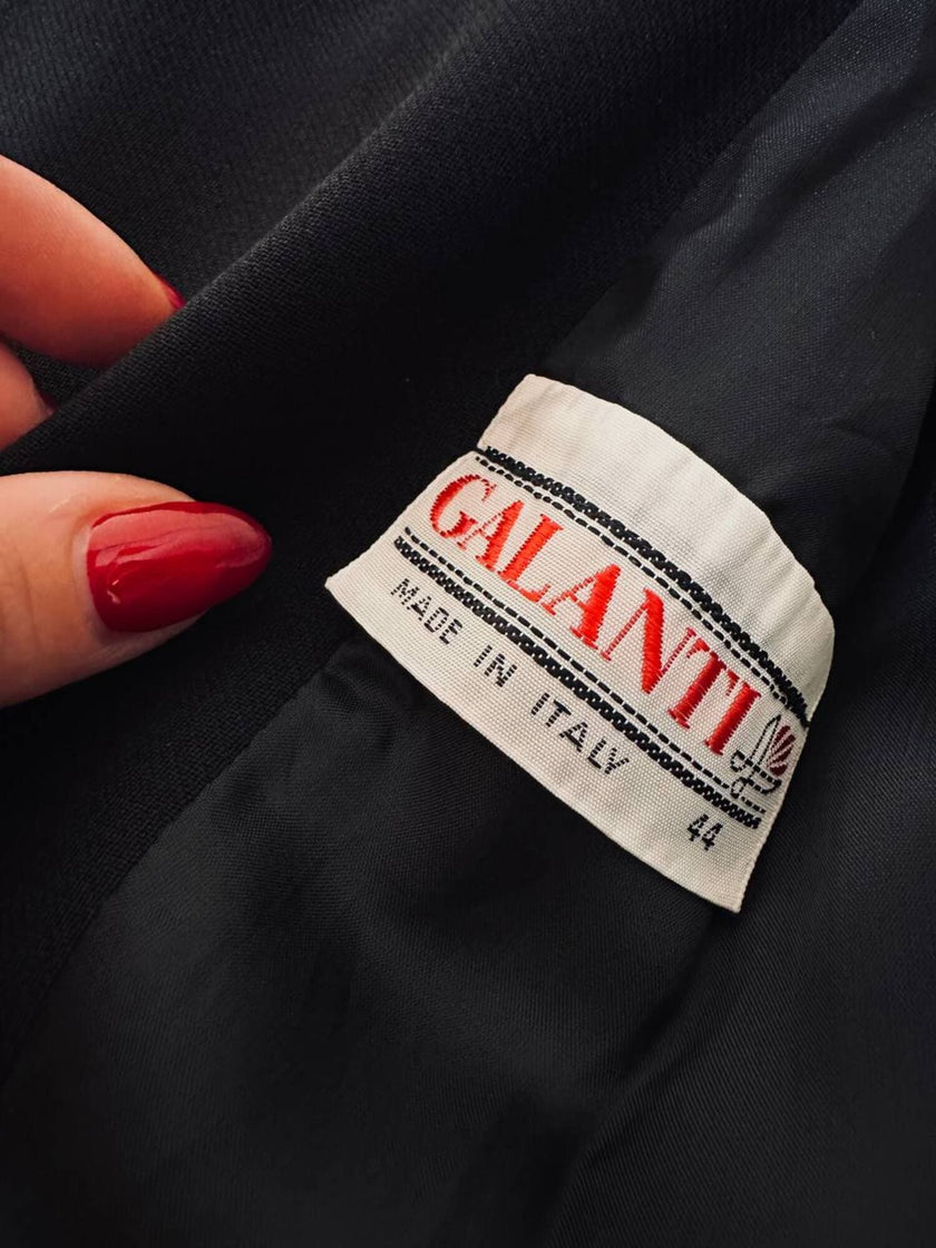 Blazer doppio petto nero con bottoni a spirale in cordino “Galanti”