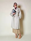 Trench in gabardine color corda con interno in lana rimovibile “Hazard”