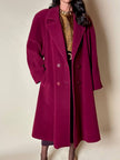 Cappotto doppiopetto oversize in lana rosso Borgogna Riflessi
