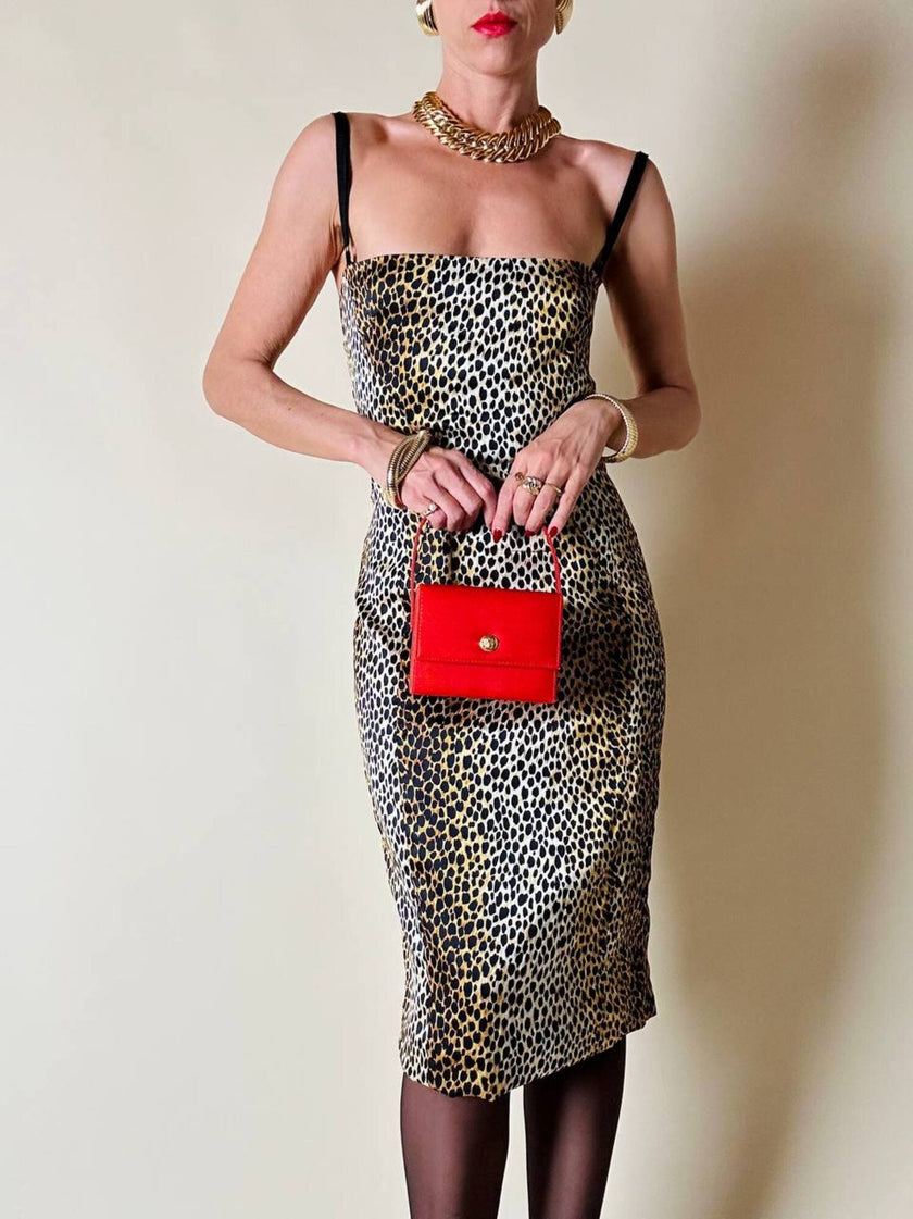Mini bag in raso rosso “Versace Profumi”