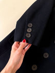 Blazer doppiopetto nero in pura lana “Yves Saint Laurent”