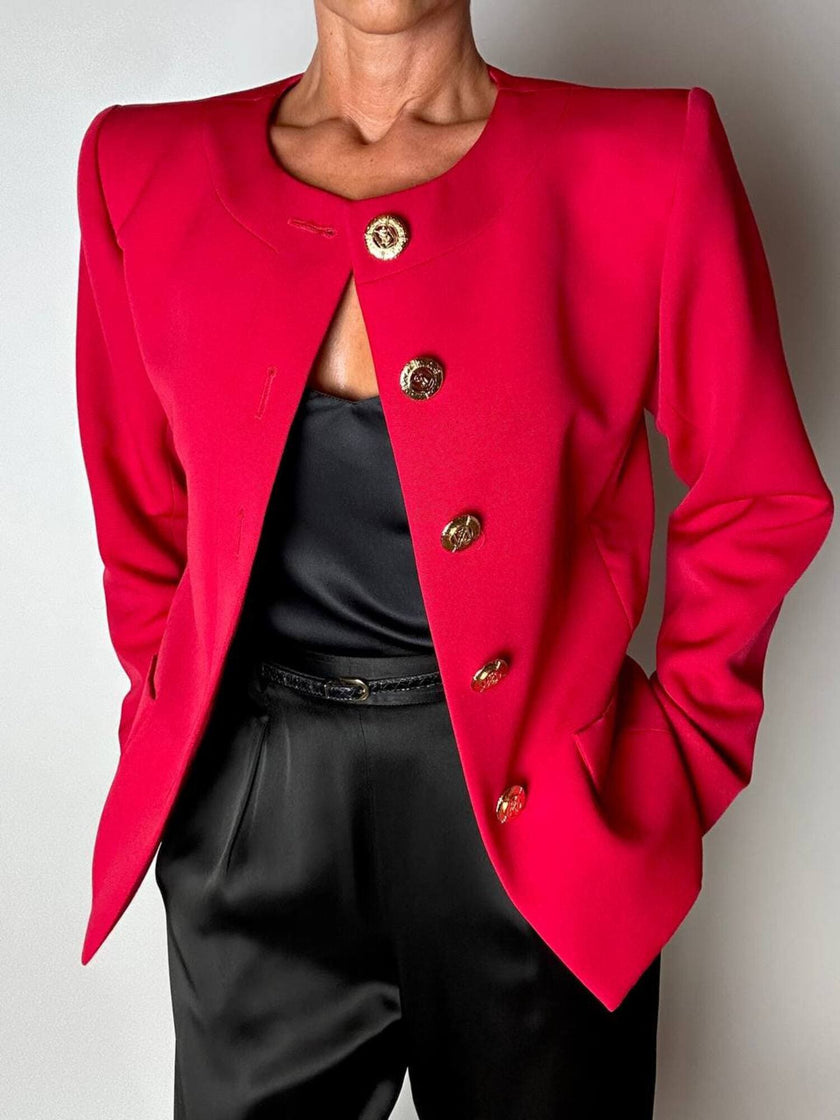 Blazer vintage Yves Saint Laurent Variation in rasato di lana rossa