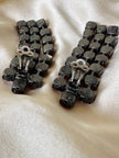 Maxi clip a fanges in cristalli rosso rubino