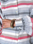Camicia Yves Saint Laurent a righe multicolori con manica a pipistrello