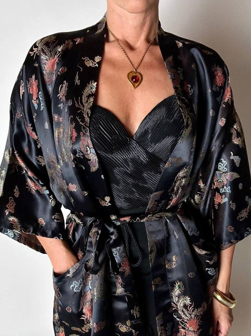 Bustier La Perla in raso micro plissé nero con scollo a cuore