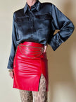 Minigonna in pelle rossa “Alta Moda Firenze”