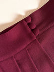 Cacharel burgundy crepe wrap-effect midi skirt