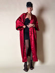 Kimono rosso bordeaux in tessuto Jacquard