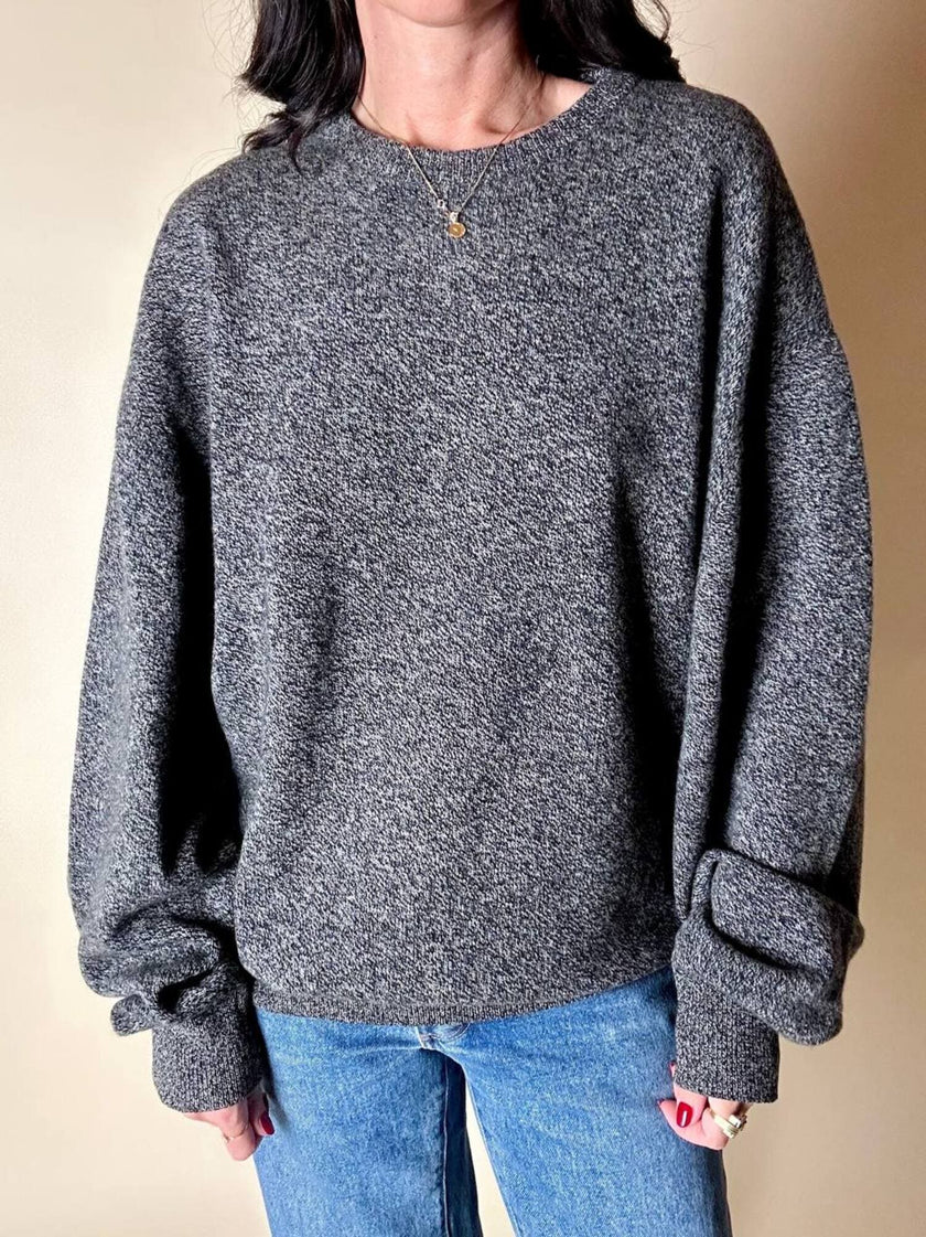 Maglione vintage Ballantyne modello oversize in lana grigio mélange