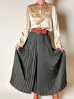 Gonna pantalone plissé Max Mara in satin verde stagno