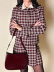 Borsa hobo Furla in pelle verniciata bordeaux