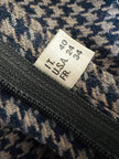 Pantalone a vita alta in lana pied de poule grigio e ottanio Basile