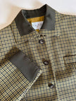 Blazer Byblos in rasato di lana pied de poule beige e verde con riporti verde oliva