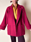 Giaccone Yves Saint Laurent in lana rosso Borgogna