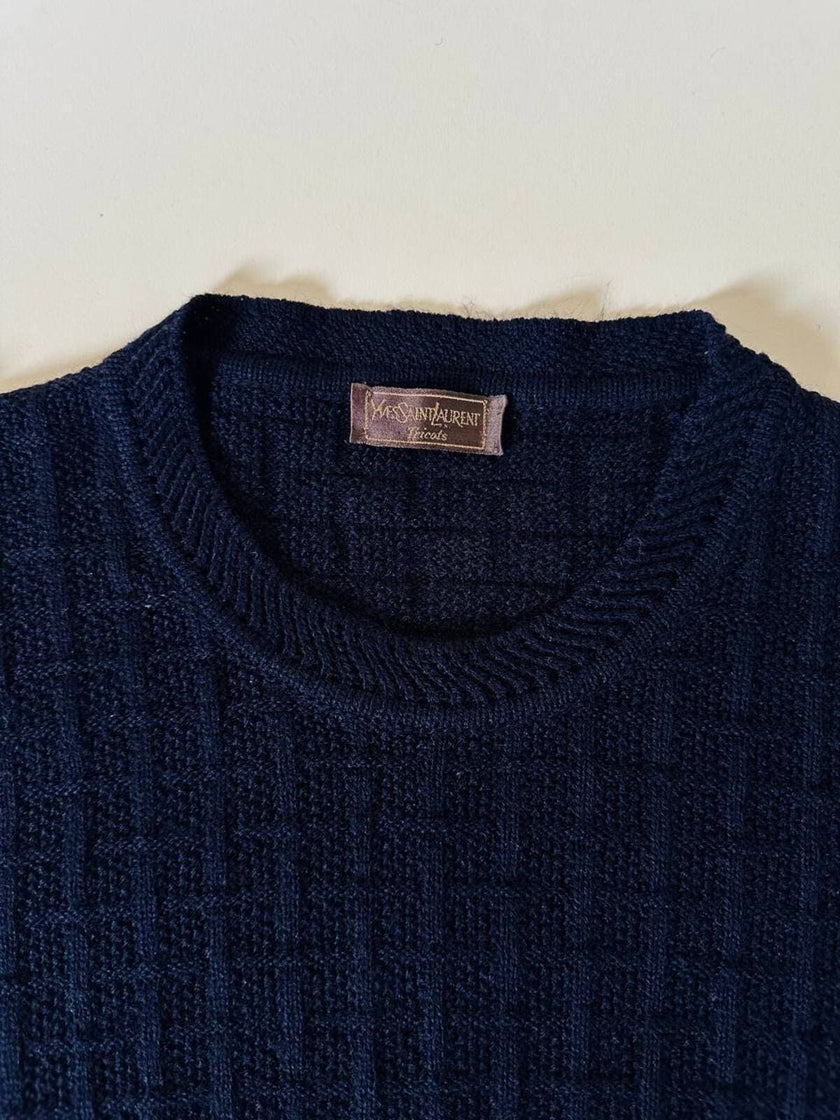Maglioncino operato blu notte “Yves Saint Laurent”