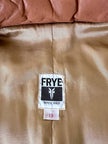 Gilet in pelle Frye color cuoio con impunture verticali