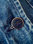 Gilet Valentino Jeans in denim blu slavato con bottoni a chiodo