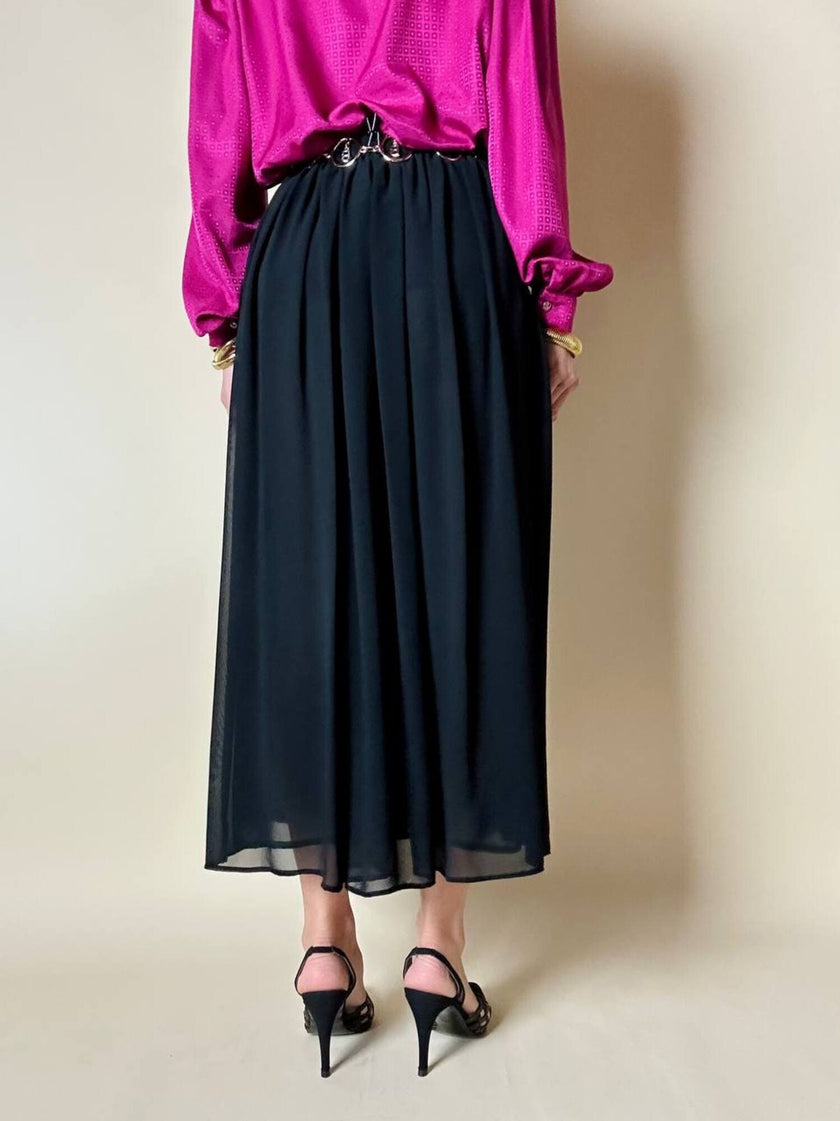 Gonna vintage Yves Saint Laurent in voile nero