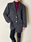 Manteau-blazer Yves Saint Laurent en tweed avec boutons bijoux logotés