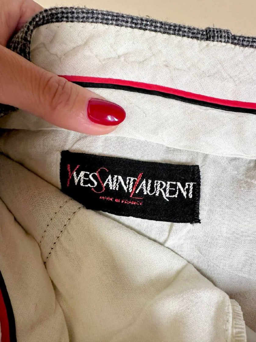 Pantalone classico in lana grisaglia “Yves Saint Laurent”