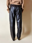 Pantalone vintage in pelle testa di moro