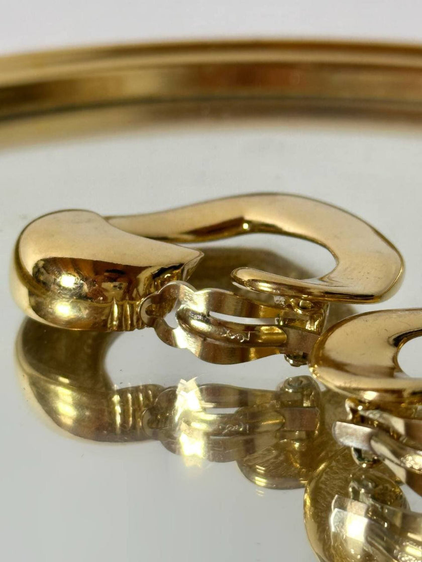 Vintage Yves Saint Laurent gold-tone metal heart-shaped clip-on earrings