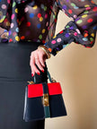 Mini bag modello Kelly in pelle multicolor Umberto Firenze