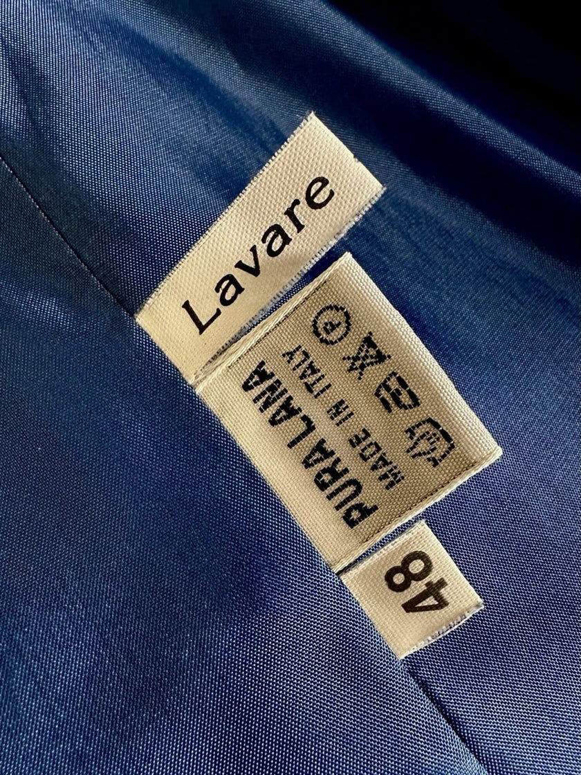 Cappotto in pura lana fantasia principe di Galles blu elettrico e nero Gigli Del Campo