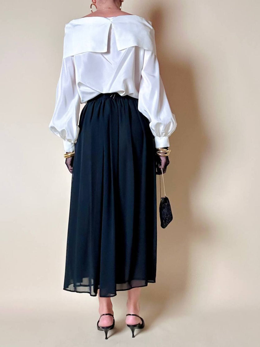 Gonna vintage Yves Saint Laurent in voile nero
