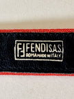 Cintura rossa in tessuto Jaquard con fibbia logo dorata “Fendi”