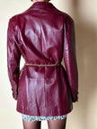 Blazer oversize in pelle bordeaux Max